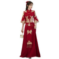 Summer Plus Size Red Toast Dress Bride Cheongsam Dress Chinese Style Wedding Engagement Toast Qipao Dress for Women
