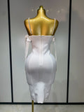 Women Sexy Backless Pearl Diamonds Crystal Bodycon Bandage Dresses Celebrity Elegant Evening Party Club Dress Vestido