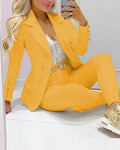 Elegant INS Paisley Butterfly Blazer Suit and Pants Two 2 Piece Set  Women 2022 Autumn Winter Street Outfit Tracksuit