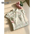 Olive Girl Flowing Sleeve Qipao for Ren Faire 2026 Garden Wedding Fairycore Photoshoot Everyday Wear S-XXL XS-3XL Plus Size Flowing Sleeve Dramatic Silhouette Romantic Garden Party Editorial Not Costume Chinese Heritage Fashion Women