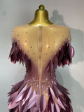 Women Sexy Mesh See Through Diamonds Bodycon Dress Luxury Birthday Evening Party Costume Bar Nightclub Stage Performance Outfit