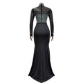 Women Long Sleeve Birthday Dresses Sexy Hot Diamond Process Pearl Beading Sexy See Through Dress Party Club Night Dress