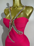Elegant Sprkly Diamonds Sexy Halter  Sleeveless Maxi Long Bodycon Bandage Dress Women Luxury Birthday Eveing Party Club Dress