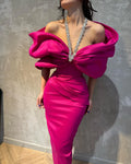 Red Black Women Sexy Halter Off the Shoulder Crystal Ruffles Bodycon Long Bandage Dress Nightclub Party Birthday Celebrate Wear