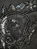 New Fashion 2026 Spring Women's Mesh Splicing Bead Sequin Blazer Wide Legs Chiffon Pants Set Suit Outfit