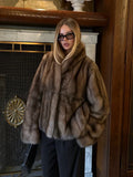 Women Brown Faux Fur Long Sleeve Jacket High Stand Collar Batwing Sleeve Warm Outfit Winter Lady New Highstreet Outerwear 2026