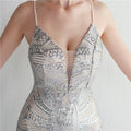 Women Strap Party Maxi Dress Sexy V Neck Evening Dress Celebrity Purple Sequin Dress Long Prom Formal Occasion  Dress