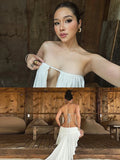 Sexy Backless Hollow Dress Women Elegant Swing Collar Bandage Irregular Hem Classic Fashion Hottie Party Clubwear
