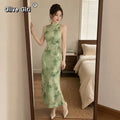 Olive Girl Green Romantic Qipao for Garden Wedding 2026 Fairycore Photoshoot Everyday Wear S-XXL XS-3XL Plus Size Romantic Garden Party Editorial Not Costume Qipao Cheongsam Chinese Dress Chinese Heritage Fashion Women