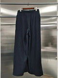 Basics Striped Design Wide Leg Pant for Women High Waist Office Temperament Trousers Female Autumn Fashion Clothes