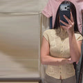 Hollow Out Women's Top Knitted Short Sleeve Stand Collar Cropped Top Daily Casual Wear Y2K Style New Arrival 2026 Summer