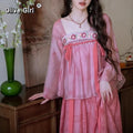 Olive Girl Romantic Jacquard Set for Ren Faire 2026 Garden Wedding Fairycore Photoshoot Everyday Wear Jacquard S-XL XS-3XL Plus Size Romantic Cottagecore Garden Party Editorial Not Costume Jacquard Set Chinese Set Chinese Heritage Fashion Women