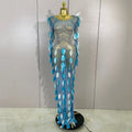 Luxury Sparkly Rhinestones Pearl Leaves Sexy Mesh Long Dress Women Celebrate Party Birthday Wedding Dress Nightclub Stage Outfit