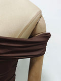 Solid Patchwork Folds Bodysuit for Women V Neck Off The Shoulder Slimming High Waist Sexy Backless Playsuit Female