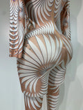 Sparkly Diamond Women Sexy Mesh Jumpsuit Nightclub Bar Party Show Gogo Dancer Clothing Drag Queen Outfit Stage Costume