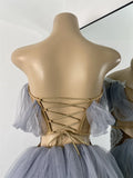Sexy Top Skirt Mesh Designer Women's Outfit Two Pieces Backless Evening Party Birthday Dress Nightclub Stage Performance Costume