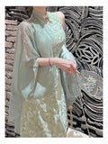Olive Girl Romantic Qipao for Garden Wedding 2026 Fairycore Photoshoot Everyday Wear S-XL XS-3XL Plus Size Romantic Garden Party Editorial Not Costume Qipao Cheongsam Chinese Dress Chinese Heritage Fashion Women