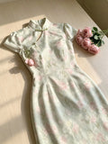 Olive Girl Flowing Sleeve Qipao for Ren Faire 2026 Garden Wedding Fairycore Photoshoot Everyday Wear S-XXL XS-3XL Plus Size Flowing Sleeve Dramatic Silhouette Romantic Garden Party Editorial Not Costume Chinese Heritage Fashion Women