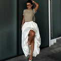 Irregular Flower Buds Skirt Women Spring Summer Street Fashion Pure Cotton Midi Skirt Without Belt Female Commuting Skirt