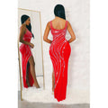 Women Dresses for Special Occasions Sexy Rhinestone Cocktail Floor Length Long Maxi Dress Evening Party Birthday Dresses