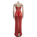 Sexy See Through Rhinestone Summer Maxi Dress Women 2026 Glitter Bodycon Club Party Dress Prom Evening Dresses Vestidos