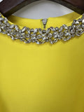 Solid Luxury Diamond Tops & Skirt Two Piece Sets For Women Bubble Short Sleeve Short Top High Waist Skirt Set Female New