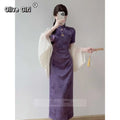 Olive Girl Purple Romantic Qipao for Garden Wedding 2026 Fairycore Photoshoot Everyday Wear S-XXL XS-3XL Plus Size Romantic Garden Party Editorial Not Costume Qipao Cheongsam Chinese Dress Chinese Heritage Fashion Women