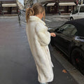 Winter High Quality Long Faux Mink Fur Coat Women High Street Furry Fur Jacket Luxury Brand Outerwear Overcoat