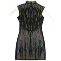 Shiny Rhinestones Tassel Bodycon Mini Dress for Women Hollow Sleeveless Birthday Sexy Christmas Party Evening Clubwear
