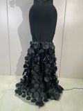 Women Elegant Flower Lace-Edged Sleeveless Bodycon Long Bandage Dress Sexy Evening Party Birthday Prom Formal Wedding Guest Gown