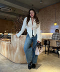 Autumn Knit Cardigan Women's New Vintage Hollow Out Long-Sleeved Sweater 2026 Casual Streetwear White Knit Top Female