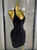 4 Colors Women Sexy Halter Off the Shoulder Bodycon Mini Bandage Dress Celebrate Fashion Nightclub Party Homecoming Outfit