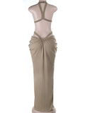 Sexy Backless Maxi Summer Dress Women Beach Vacation Birthday Dress Woman Elegant Cocktail Party Evening Long Dresses Vestidos