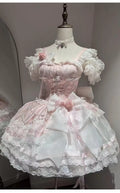 Olivegirl Lolita Style Sweet Ballet Cute Girl Lady Dress Fairy Heavy Industry Lace Birthday Party Princess Dress Jsk for Women