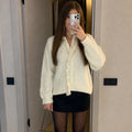 Women Fashion Cardigan Spring Autumn Solid Lace-Up Single-Button Sweaters Chic Casual Commuter New 2026 Female Jumpers