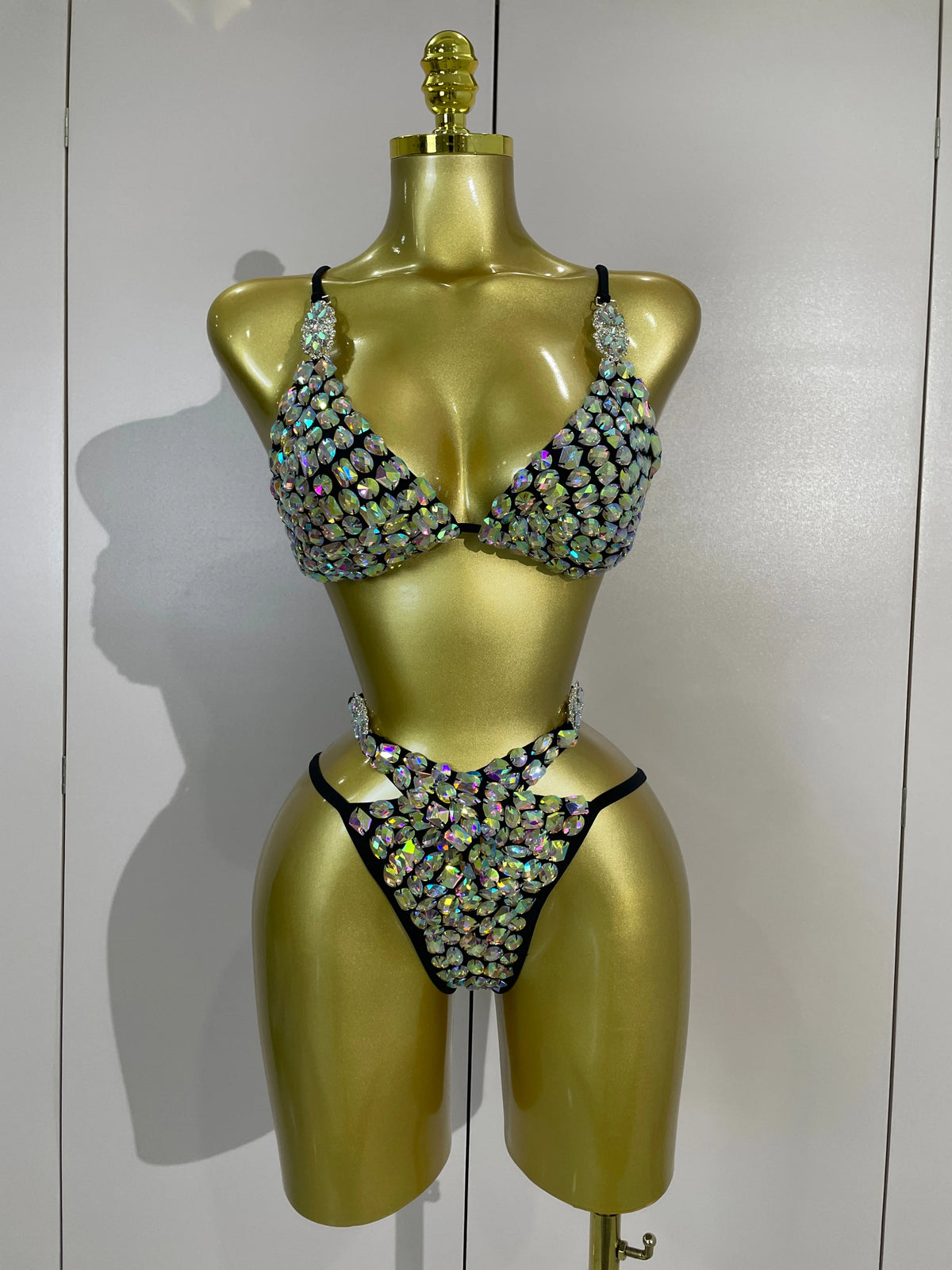 Sexy Swimwear Fashion Bar Blingbling Bikini Sparkly Crystal Bikini Two Piece Set Bathingsuit Bikini Nightclub Stage Show Outfit