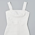 Summer Pure White Vintage Bandage Dress Mini Spaghetti Classic Slash Bustier Birthday Dress Office Lady Vestidos