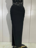 Women Evening Party Prom Luxury Birthday Wedding Guest Dresses Sexy Shiny Crystals Beading Strapless Bodycon Long Bandage Dress
