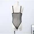 Sexy Lace Patchwork Bodysuit Women Solid V-neck Sleeveless High Waist Slim Perspective Sling Top Lady New Chic Corset Bodysuits