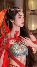 Olive Girl Red Embroidered Hanfu Dress for Ren Faire 2026 Fairycore Photoshoot S-L XS-3XL Plus Size Hand Embroidered Flowing Sleeve Ren Faire Dress Hanfu Chinese Dress Traditional Chinese Clothing Chinese Heritage Fashion Women