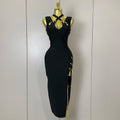 Elegant Slimming Black Pin Wrap Sleeveless Long Dress 2026 New Women  Fashion Celebrity Evening Party Luxury Birthday Outfit