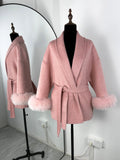 Fox Fur Woolen Coats Women's Short Coat Office Lady Removable Elegant Double-sided Wool Overcoat 2026 New Cardigan Jacket