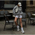 Women's Letter Printing Knit Sweater Fashion O-neck Distressed Hem Oversized Pullover Lady Autumn Casual Streetwear Tops