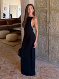 Sexy Polka Dots Backless Women's Long Dress Beads Square Collar Sleeveless Beach Dresses 2026 Summer Lady Holiday Robes New