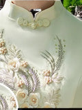 Sexy Cheongsam Improved Modern Chinese Style Cheongsam Team Show Costume Sexy Slit Vestidos Dress Plus Size 3Xl4Xl 5Xl Qipao