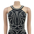 Women Sexy Backless Hot Drilling Process Party Club Night Maxi Dress Pearl Beading Rhinestone Birthday Evening Long Dress