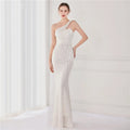 High Quality Women Design Maxi Dress Sexy One Shoulder Sequin Evening Dress Party Night Elegant Long Prom Dress Vestidos