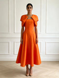 Retro Solid Color Satin Fake Two Piece Shawl Long Dress 2026 New Women'S High Waisted Dress Elegant Dinner Gown