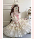 Olivegirl 2026 Kawaii Lolita Dress Women Fashion Design Slim Sling Bow Lovely Princess Dresses Sweet Lace Patchwork Pink Girl