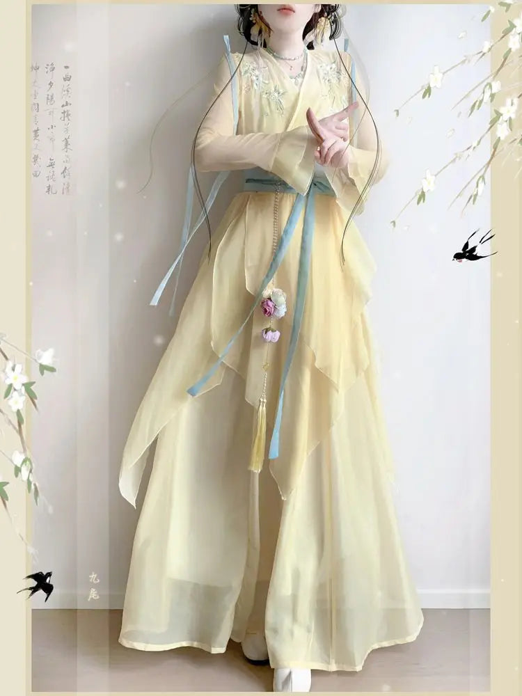 Olive Girl Beige Hanfu Dress 2026 S-L XS-3XL Plus Size Hanfu Chinese Dress Traditional Chinese Clothing Chinese Heritage Fashion Women